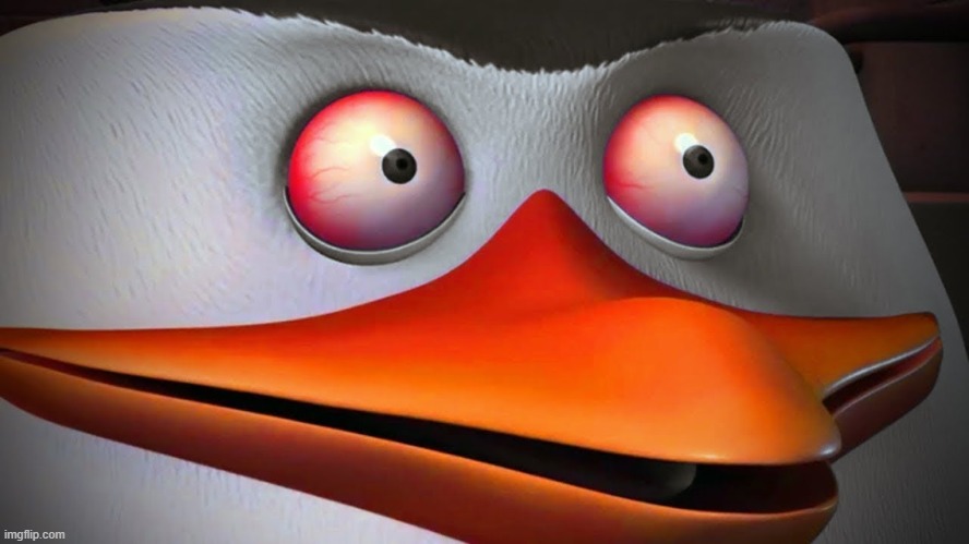 red eyes penguin skipper | image tagged in red eyes penguin skipper | made w/ Imgflip meme maker