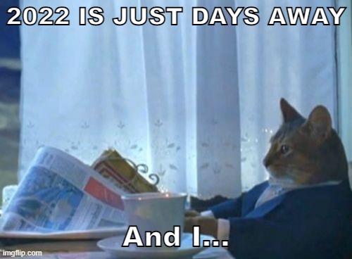 So..... | 2022 IS JUST DAYS AWAY; And I... | image tagged in memes,i should buy a boat cat,so true memes,life,cat | made w/ Imgflip meme maker