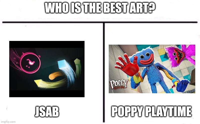 Who is the best art? |  WHO IS THE BEST ART? JSAB; POPPY PLAYTIME | image tagged in who would win blank | made w/ Imgflip meme maker