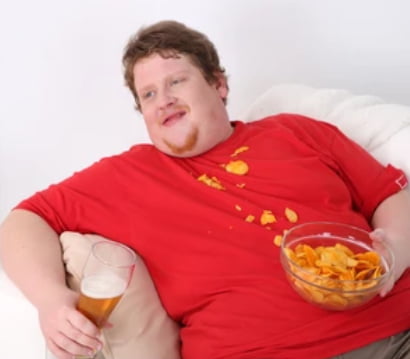Fat Man On Couch Blank Meme Template