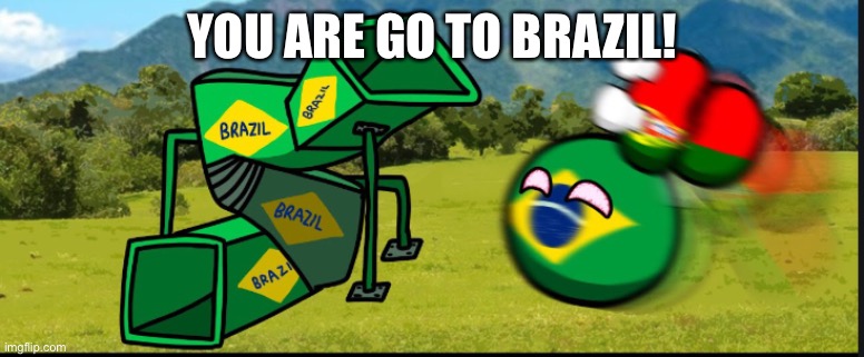 You Are Going To Brazil. CountryBalls | YOU ARE GO TO BRAZIL! | image tagged in you are going to brazil countryballs | made w/ Imgflip meme maker