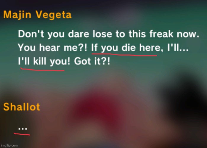 shallot realized vegeta had a little goku (dumb) in him | made w/ Imgflip meme maker