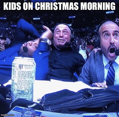 UFC flip out | KIDS ON CHRISTMAS MORNING | image tagged in ufc flip out | made w/ Imgflip meme maker