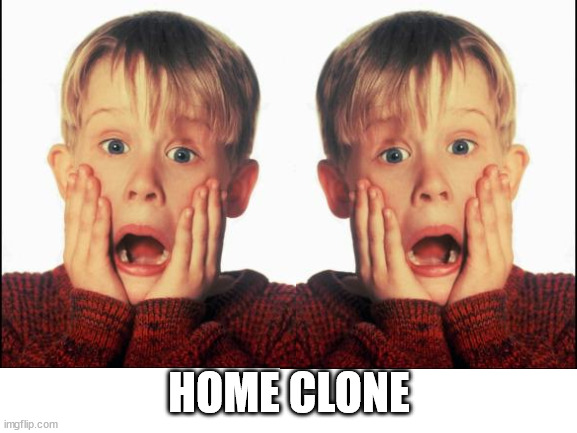 One Letter Off Movies | HOME CLONE | image tagged in home alone,mirror,clone | made w/ Imgflip meme maker