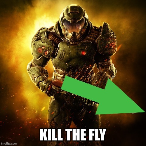 doomguy upvotes | KILL THE FLY | image tagged in doomguy upvotes | made w/ Imgflip meme maker