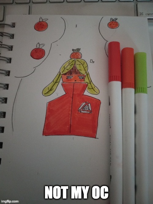 i drew tangerine for _Lanternn. :) | NOT MY OC | image tagged in orange,bunny,drawing,trash | made w/ Imgflip meme maker