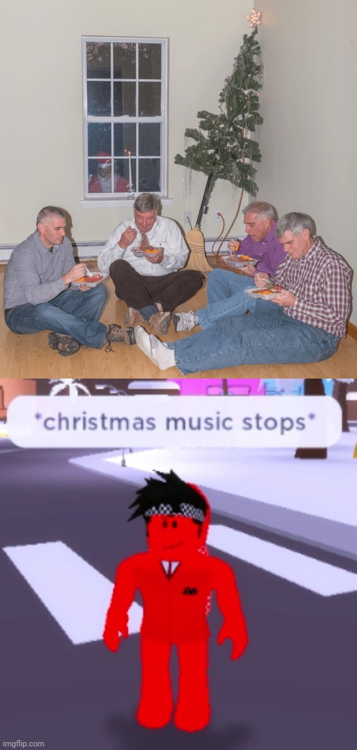 image tagged in christmas music stops | made w/ Imgflip meme maker