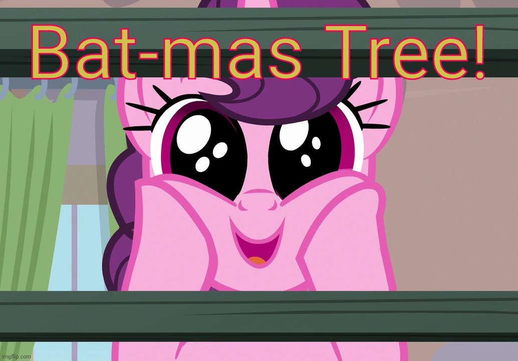 Surprised Sugar Belle (MLP) | Bat-mas Tree! | image tagged in surprised sugar belle mlp | made w/ Imgflip meme maker