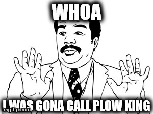 Neil deGrasse Tyson Meme | WHOA I WAS GONA CALL PLOW KING | image tagged in memes,neil degrasse tyson | made w/ Imgflip meme maker