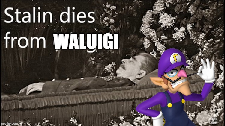 stalin dies from waluigi.mp3 | WALUIGI | image tagged in stalin dies from cringe | made w/ Imgflip meme maker