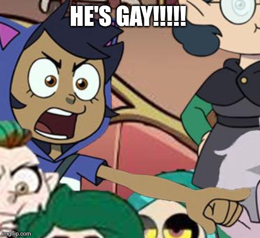 Screaming luz | HE'S GAY!!!!! | image tagged in screaming luz | made w/ Imgflip meme maker