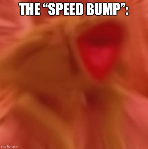 Shook Kermit | THE “SPEED BUMP”: | image tagged in shook kermit | made w/ Imgflip meme maker