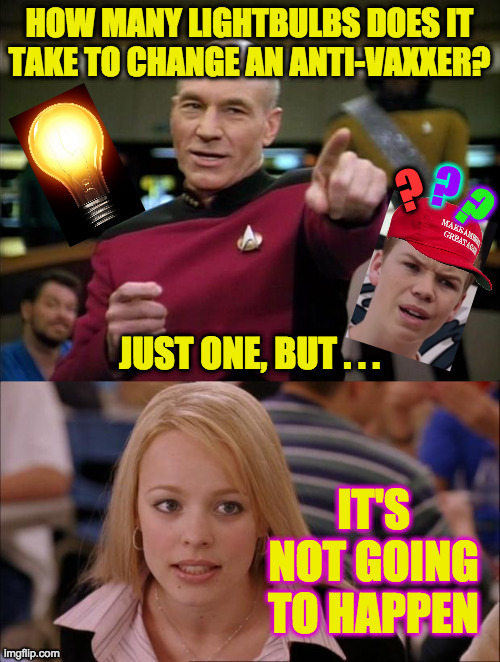 Merry Christmas Eve Eve, everybody! | ? ? ? | image tagged in memes,anti-vaxxers,light bulb,its not going to happen | made w/ Imgflip meme maker