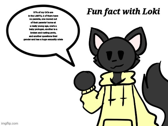 Fun facts with Loki | image tagged in fun fact with loki,oc | made w/ Imgflip meme maker