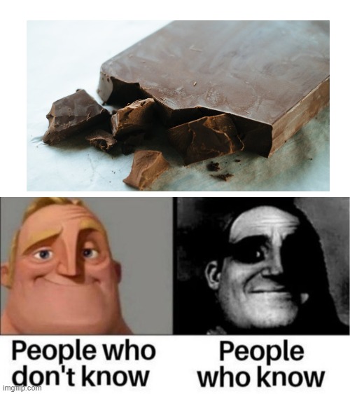 Chocolate | image tagged in people who don't know / people who know meme | made w/ Imgflip meme maker