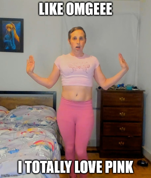 Pinky Prancer | LIKE OMGEEE; I TOTALLY LOVE PINK | image tagged in pinky prancer | made w/ Imgflip meme maker