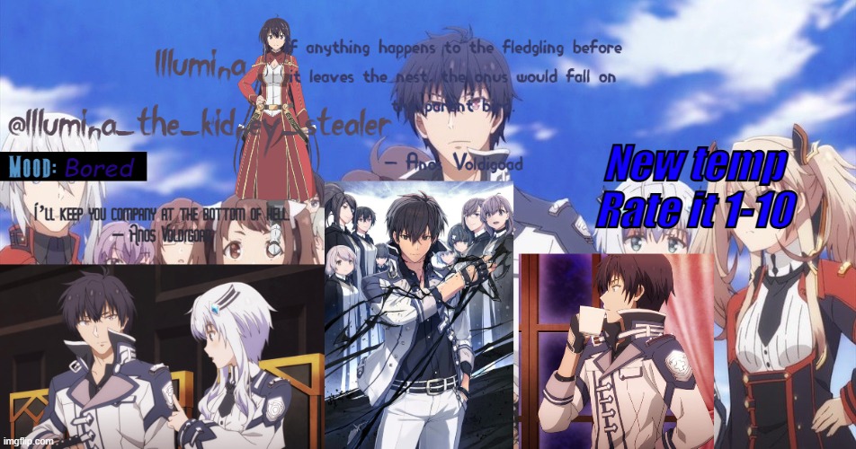 ㅤ | New temp
Rate it 1-10; Bored | made w/ Imgflip meme maker