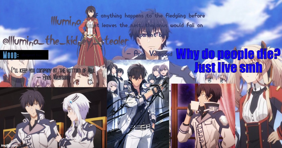 ㅤ | Why do people die?
Just live smh; shitpost time | made w/ Imgflip meme maker