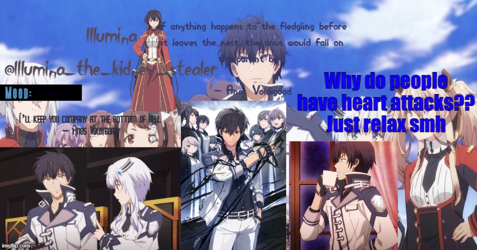ㅤ | Why do people have heart attacks??
Just relax smh; shitpost time | made w/ Imgflip meme maker