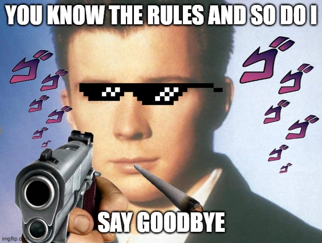bruh | YOU KNOW THE RULES AND SO DO I; SAY GOODBYE | image tagged in you know the rules and so do i say goodbye | made w/ Imgflip meme maker