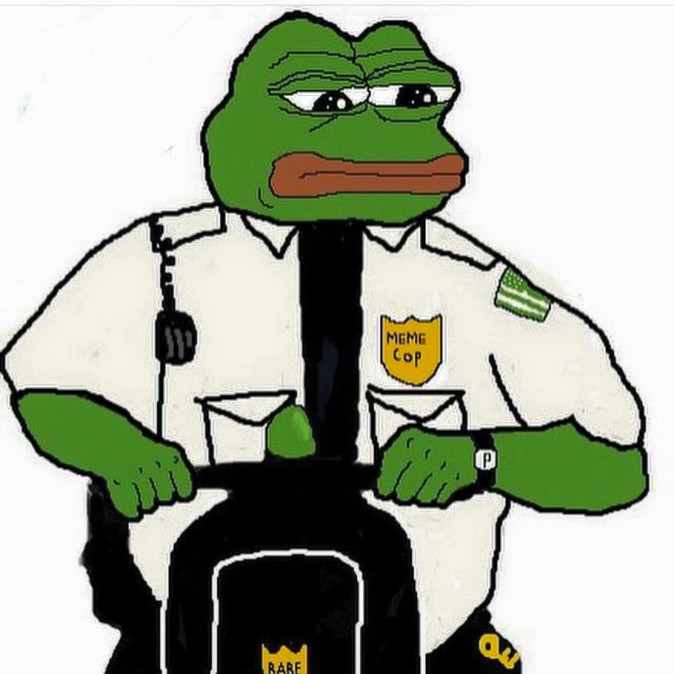 High Quality Pepe on Patrol Blank Meme Template