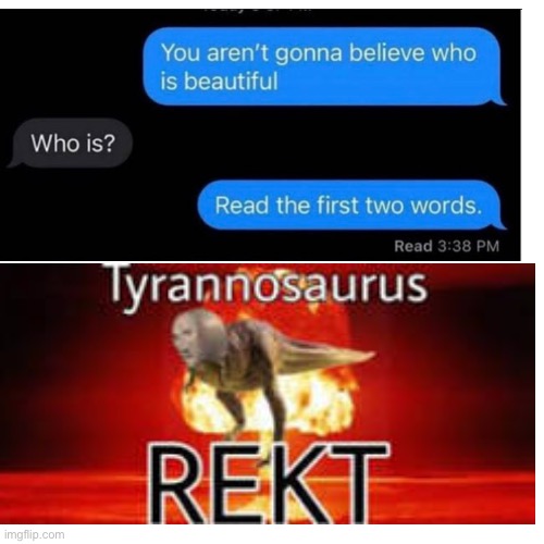 Blank Transparent Square | image tagged in memes,tyrannosaurus rekt,funny,text messages | made w/ Imgflip meme maker