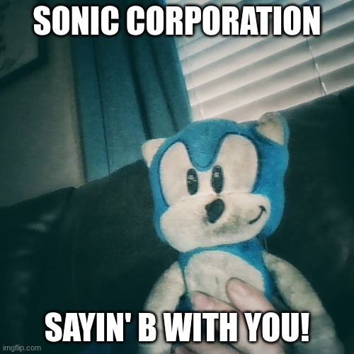 Sayin' B with you!™️ | SONIC CORPORATION; SAYIN' B WITH YOU! | image tagged in memes | made w/ Imgflip meme maker