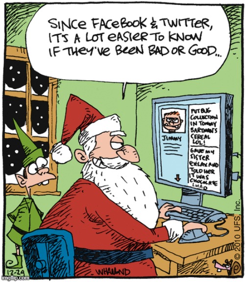 Santa's Got A New Way Of Checking His List | image tagged in memes,comics,christmas,santa naughty list,new,fact check | made w/ Imgflip meme maker