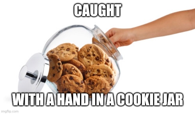 Cookie jar | CAUGHT WITH A HAND IN A COOKIE JAR | image tagged in cookie jar | made w/ Imgflip meme maker