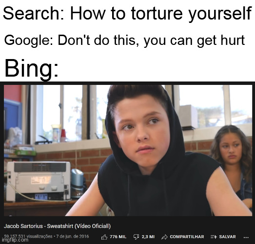 I lost 3 minutes of my life and I want them back | Search: How to torture yourself; Google: Don't do this, you can get hurt; Bing: | image tagged in music,memes,torture,youtube | made w/ Imgflip meme maker