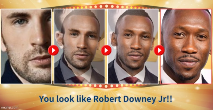 I put a photo of Chris Evans in a which celebrity do you look like and it says Robert Downey jr. It isn't even Robert Downey jr. | image tagged in stupid,chris evans,robert downey jr | made w/ Imgflip meme maker
