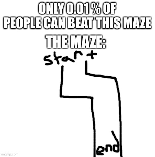 Mobile games be like: | ONLY 0.01 % OF PEOPLE CAN BEAT THIS MAZE; THE MAZE: | image tagged in blank white template | made w/ Imgflip meme maker