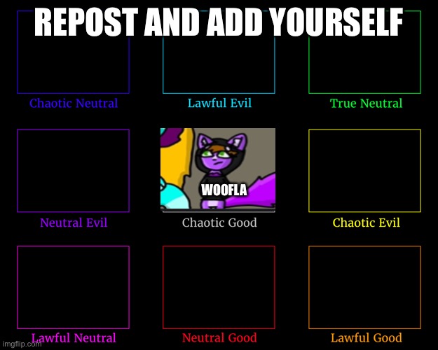 Repost and add yourself (so I can make a drawing of this) | REPOST AND ADD YOURSELF; WOOFLA | made w/ Imgflip meme maker