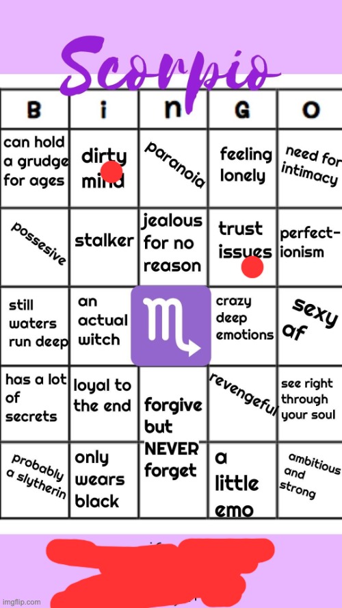 Proof zodiacs aren't real | image tagged in scorpio bingo | made w/ Imgflip meme maker