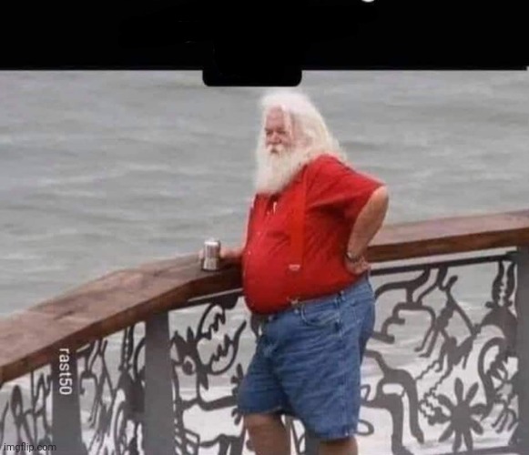 High Quality Santa claus cool hold my beer Blank Meme Template