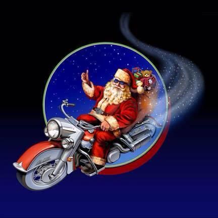 Santa on a Harley Blank Meme Template