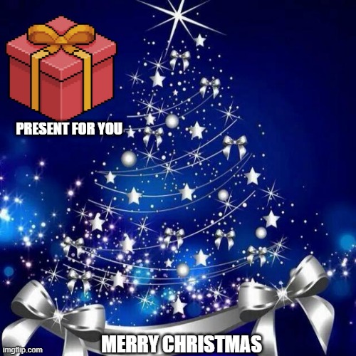 merrryyyyyyyyyyyyyyyyyy christmas | PRESENT FOR YOU; MERRY CHRISTMAS | image tagged in merry christmas,memes,funny,fun,25 | made w/ Imgflip meme maker