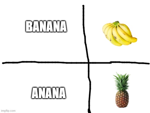 mmm. yes. | BANANA; ANANA | image tagged in blank white template | made w/ Imgflip meme maker