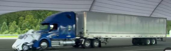 High Quality semi truck vs car Blank Meme Template