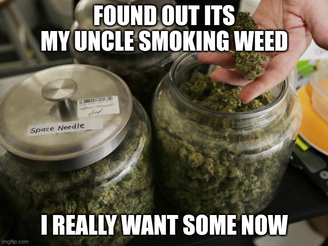 im fiending like a crackhead rn | FOUND OUT ITS MY UNCLE SMOKING WEED; I REALLY WANT SOME NOW | made w/ Imgflip meme maker