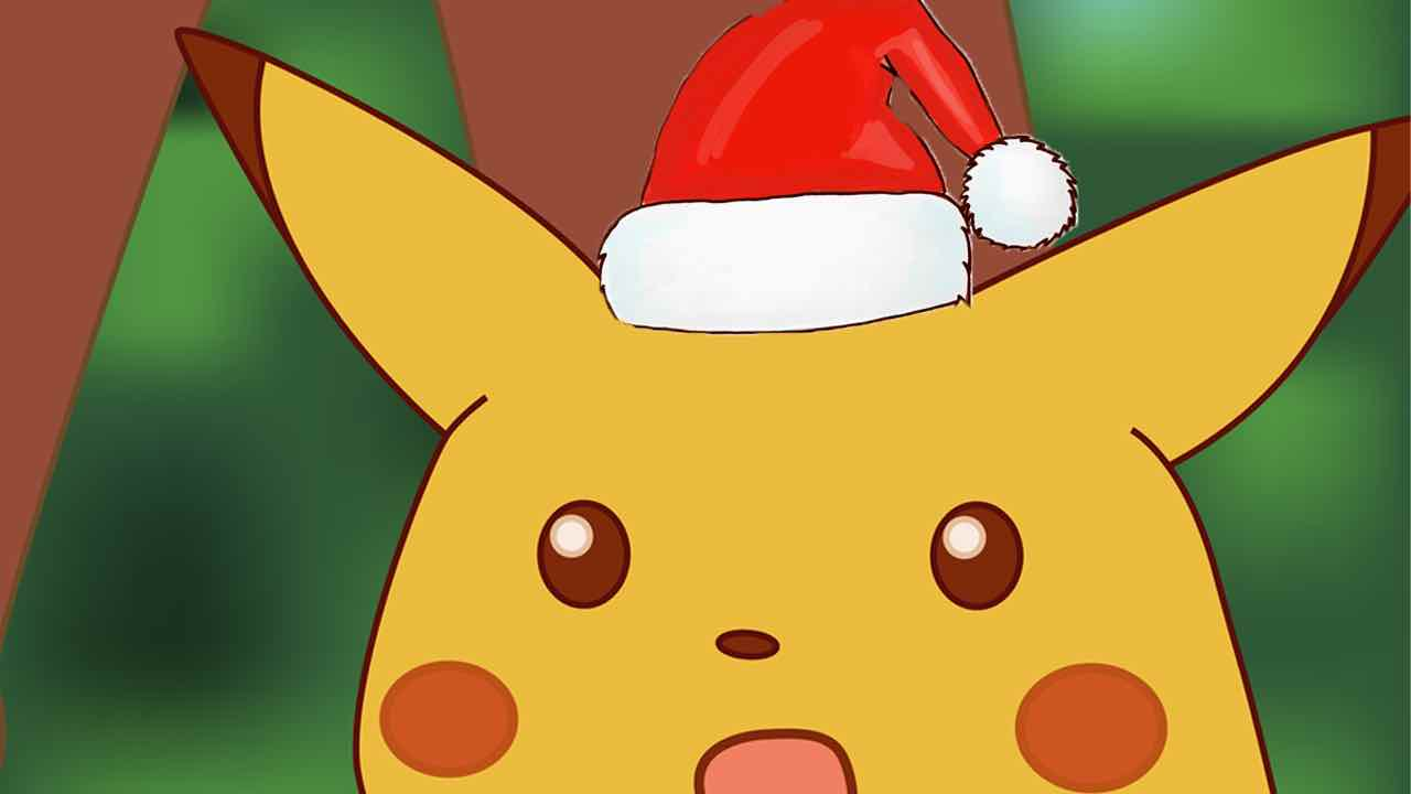 High Quality Christmas Pikachu Blank Meme Template