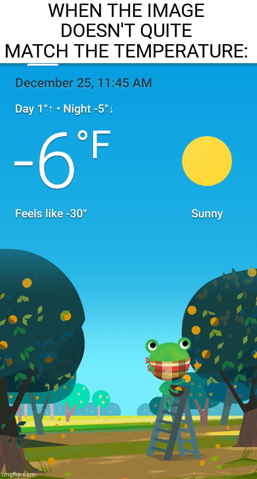 Note the feels like -30 | WHEN THE IMAGE DOESN'T QUITE MATCH THE TEMPERATURE: | image tagged in temperature,weather,weather fail,funny fail,google,you had one job | made w/ Imgflip meme maker
