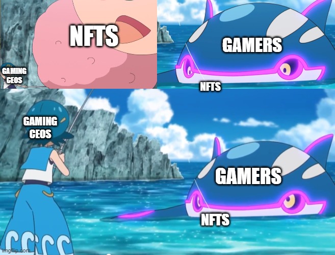 Gamers not falling for it | NFTS; GAMERS; GAMING CEOS; NFTS; GAMING CEOS; GAMERS; NFTS | image tagged in gaming,funny memes | made w/ Imgflip meme maker