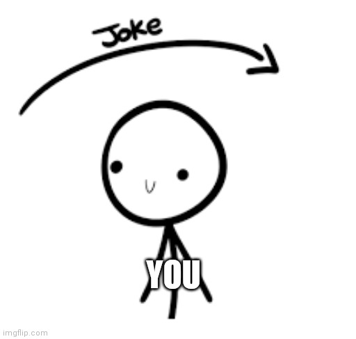 Joke goes over head | YOU | image tagged in joke goes over head | made w/ Imgflip meme maker