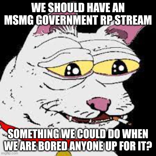 shadilay brothers | WE SHOULD HAVE AN MSMG GOVERNMENT RP STREAM; SOMETHING WE COULD DO WHEN WE ARE BORED ANYONE UP FOR IT? | made w/ Imgflip meme maker