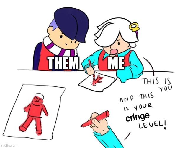 THEM           ME cringe | image tagged in toxicity level | made w/ Imgflip meme maker