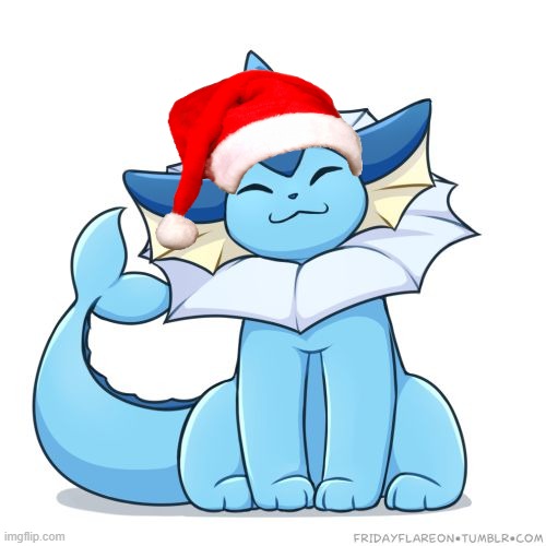 Merry Christmas! | image tagged in vaporeon | made w/ Imgflip meme maker