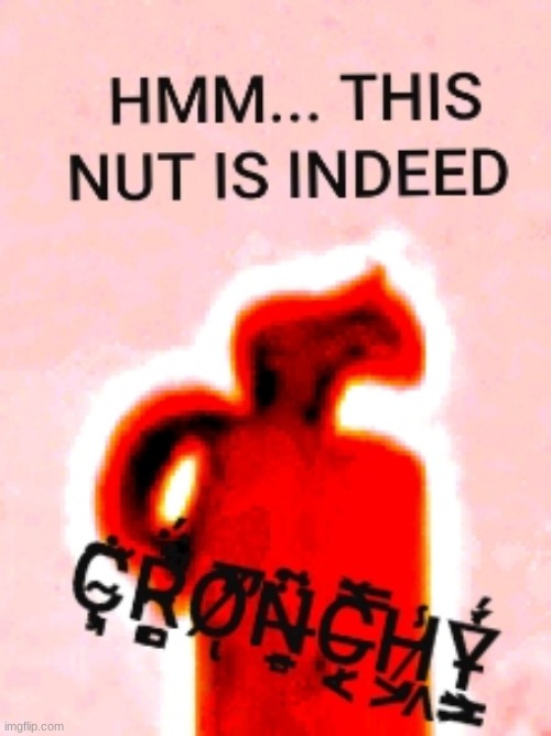 Some cringe I made a while back, decided to upload | image tagged in memes,cringe,squirrel,deep fried,nut,cursed text | made w/ Imgflip meme maker