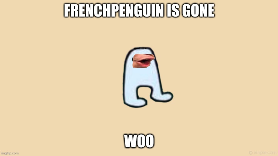 on the other hand i am banned from ms-memer-group | FRENCHPENGUIN IS GONE; WOO | image tagged in tan background | made w/ Imgflip meme maker