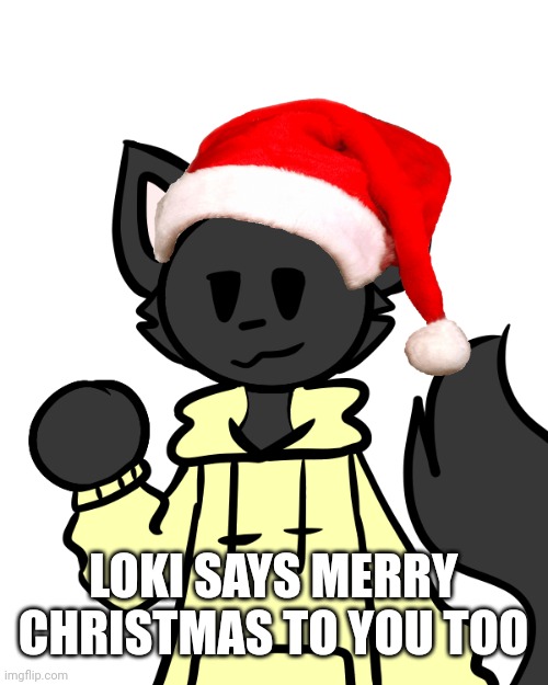 Smol Loki | LOKI SAYS MERRY CHRISTMAS TO YOU TOO | image tagged in smol loki | made w/ Imgflip meme maker